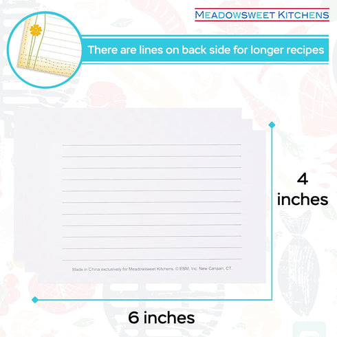 Meadowsweet Kitchens Recipe Card Set - 25 Double Sided 4 x 6 Inch Cards, Singing Birds