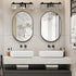 Oval Bathroom Mirror 20"x30" - Black Wall Vanity Mirrors for Over Sink, Modern Capsule Design with Metal Frame