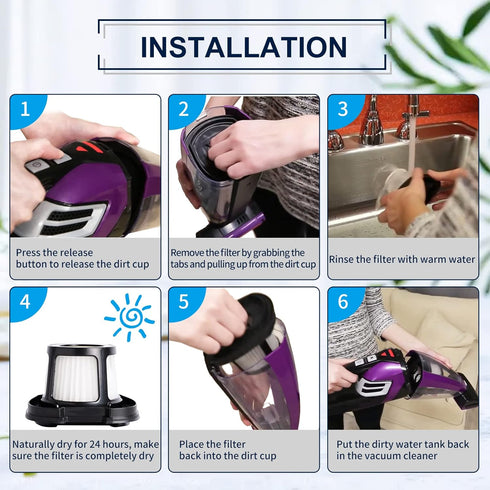 KEEPOW 2-Pack Pet Hair Eraser Filter Replacement for Bissell Hand Vacuum 2284W, 2390, 2389, 2390A