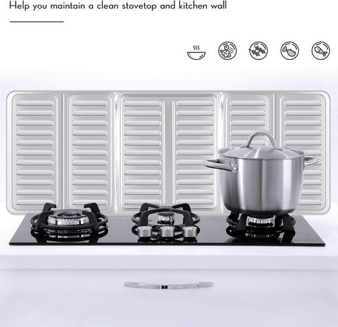 2 Pieces Splatter Guards for Frying, Nonstick Aluminum Oil Shield Guard for Kitchen Cooking