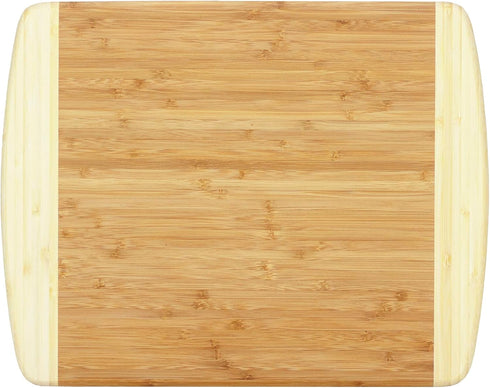 Totally Bamboo Kauai Bamboo Serving & Cutting Board, Natural Two Tone, 14" x 11.5"