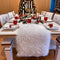 Faux Fur Table Runner, White Fur Table Runner for Christmas Winter Decor,