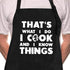 Rosoz Funny BBQ Black Chef Aprons for Men, Adjustable Kitchen Cooking Aprons with Pocket, I Cook and I Know Things,