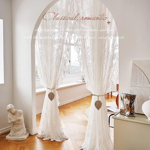 2Pack Curtain Tiebacks, Handmade Holdbacks - Farmhouse Curtain Tie Back Holder by Hand-Woven Cotton Rope, Bohemian Home
