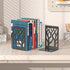 4-Piece VFINE Modern Metal Bookends for Shelves, Black Tree Book Ends for Books, Decorative Book Organizer for Desk