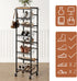 8 8-16 Closet Tier Rotating Vertical Shoe Rack Tower, Wooden Tall Shoe Storage Organizer with Hooks, Sturdy Metal