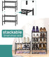 4-Tier Closet, viewcare Black Small Shoe Rack for Entryway, Bamboo Shoe Organizer for Hallway Free Standing Shoe Racks