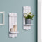 Sconces Wall Decor Set of 2 - Rustic Home Farmhouse Art Floating Candle Holder Shelf White Decorations for Living Room,