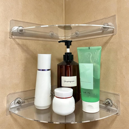 Corner Shelves wall Mounted Home Decor Floating Shelves (Clear)