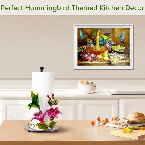 Hummingbird Countertop Hummingbird 3D Flower & Decor Paper Towel Roll Holder - Farmhouse Kitchen Decor and Accessories