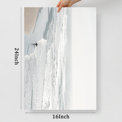 Neutral Landscape Painting, Coastal Ocean Wall Art, Beach Scene Artwork, Farmhouse Landscape Pictures Unframed