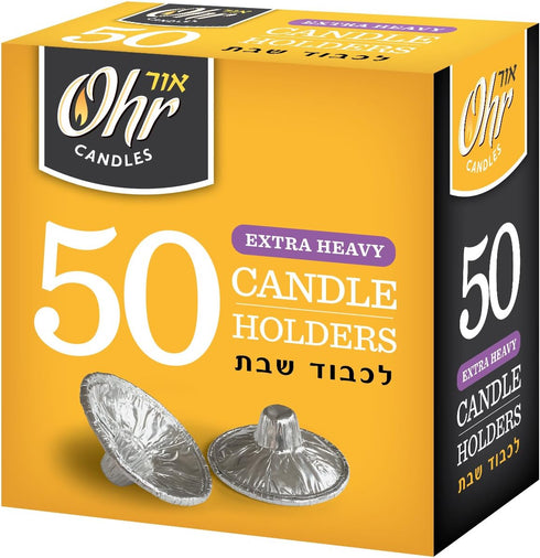 Ohr Candles Extra Heavy Disposable Aluminium Foil Candle Holder, 50 Pieces, Drip Cup Bobeches - 1 Pack