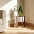 12 Inch ALIGADO Bamboo Plant Stand Indoor, for Up to Pots, Built to Fit Corners, Sturdy & Stable Design, Walnut Finish