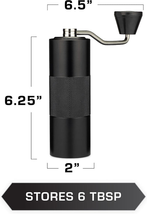 COLETTI Crag Manual Coffee Grinder — CNC Hand Coffee Grinder for Camping, Hiking & Adventure — Travel Coffee Grinder
