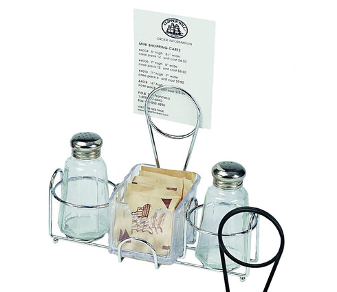 G.E.T. Chrome Metal Two Compartment Condiment Caddy - 4-22735 Metal Table Caddies Collection