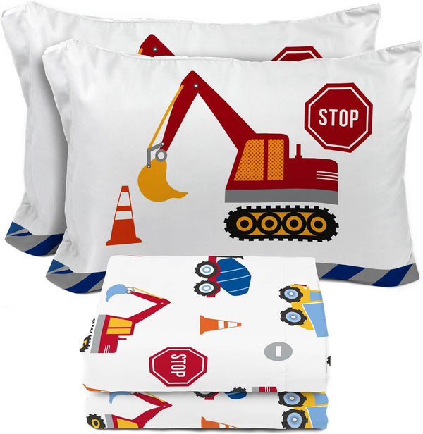 Sunny Side Up Construction Zone Full Sheet Set - 4 Piece Kids