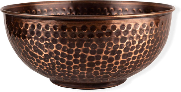 GoCraft Antique Copper Mixing Bowl - Hammered Finish for Salad, Egg Beating, 7.5"