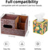 Countertop,End Leather Square Tissue Box Cover with Storage Tray,Cube Tissue Box Holder,Modern Facial Paper Organizer