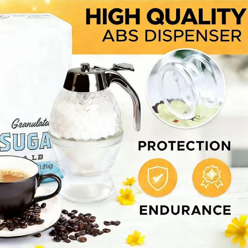 Zyntrytong Honey Dispenser,Honey Dispenser No Drip,ABS Honey Pot with Stand, Maple Syrup Honey Container, No Drip Syrup