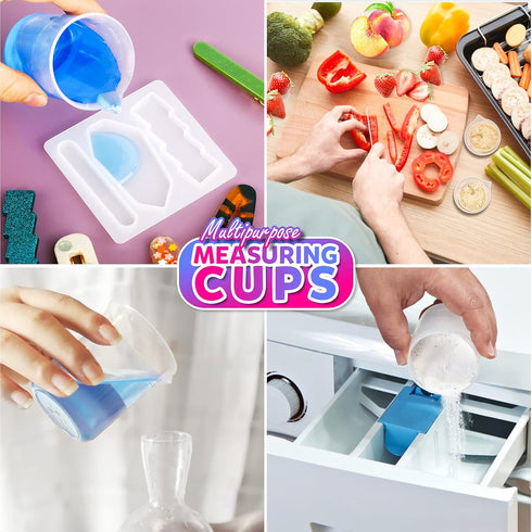 LEOBRO 24 PCS 100ml Resin Measuring Cups, 35PCS Mixing Sticks, Graduated Epoxy Resin Mixing Cups for Art Craft