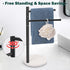 Hand Towel Holder, F-Shape Stand with Marble Base, Stainless Steel Swivel Rack for Bathroom Kitchen Countertop
