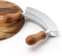 4.9 Inch Mezzaluna Knife, Sharp Double Blade Chopping Knife, Pizza Cutter, Stainless Steel Mincing Knife