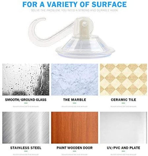 Clear Plastic Suction Cup Hook, oobest 6 Pack Ultra Heavy Duty Hooks, Strong Power Lock, Waterproof, Oil-Proof for