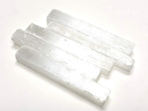 Natural Selenite Sticklets, Bulk Raw Log Crystals, 10 Sticks