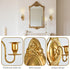 Set Gold Candle Sconces of Two, Brass Color Victorian Royal Wall Sconce, Metal Rustic Candle Holder Baroque Home Wall