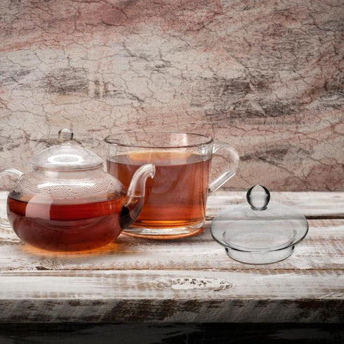 2-Pack Clear Glass Teapot Replacement Lids with Strainer Cover for Home Kitchen Teapots and Teacups