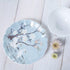 8oz Blue Fine Bone China Coffee Cup with Saucer, Colored Flowers, White Crane Porcelain Tea Cup