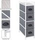 HAITRAL Narrow Dresser - 4 Drawers Slim Fabric Storage Cabinet with Removable Drawers for Laundry, Closet, Living Room