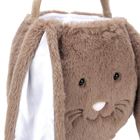 Plush Easter Bunny Basket for Kids, Personalized Egg Hunting Bags with Long Plush Ears for Easter Decorations