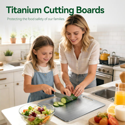 NSLLL Set 3,100% Titanium Cutting Board of Pure Titanium Cutting Boards for Kitchen, Double Sided Food-Grade Chopping