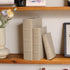 Modern Linen and Wood Decorative Faux Book Boxes Set of 3 - 13", 10", 8" - Beige