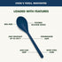 GreenPan Silicone Solid Spoon, Mixing Stirring Serving Kitchen Utensil, Flexible Rubber Nonstick Cookware, Blue