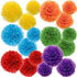 Gavoyeat 18 pcs Paper Pom Poms Color Tissue Flowers for Birthday Celebration Wedding Party Halloween Christmas