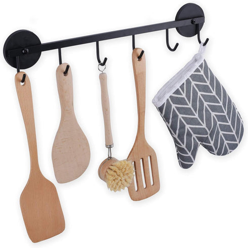 6 Hooks Magnetic Utensil Holder Rack, Organizer for Refrigerator, Metal Cabinet, Metal Stove, Grill, BBQ