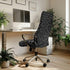 Black Leopard Print Office Chair Cover, Removable Computer Chair Slipcovers with Elastic Bottom Universal Rotating Desk