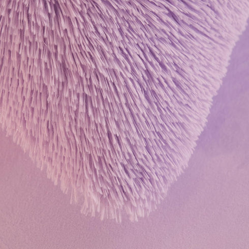 Soft Lavender Faux Fur Fluffy Pillow Case, Cute Decorative Fuzzy Pillow Covers for Home Bedroom Living Room, Set of 2