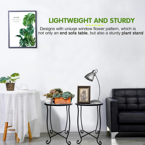 Fashion&cool Side Tables for Small Space, Metal Outdoor Indoor Round Side Table, Small End Table Pool Chair Side Table