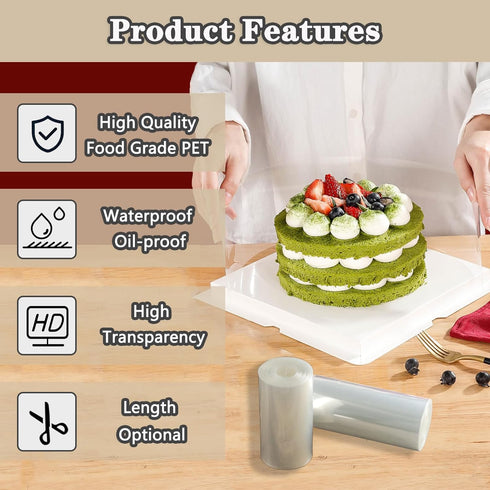 Cake Collars, Transparent Cake Rolls, 4 x 394inch Acetate Cake Collar Roll for Decorating Cake