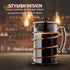 OVENTE 27 Ounce French Press Coffee & Tea Maker, Durable Borosilicate Glass, 4 Filter Stainless Steel Plunger System
