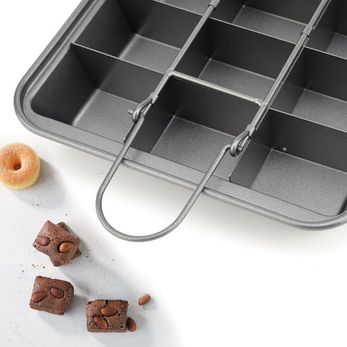 Kundalini Brownie Pan with Dividers - Non-stick Rectangular Baking Pan for Brownies and Cookies