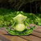 Yoga Frog Garden Statue: Outdoor Pool Decor Home Kitchen Figurine Patio Lawn Art Housewarming Gift by Hand Painted