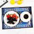 4 15 11 1.9 Boho Blue Decorative Tray, Serving Tray with Handles, Plastic Tray for Coffee Table, Ottoman - Ideal