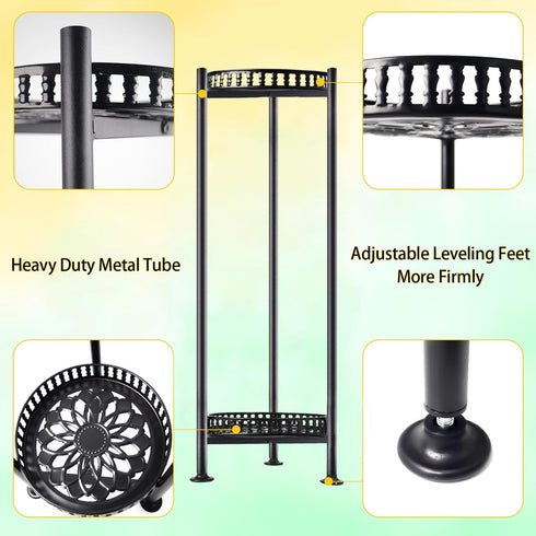 30'' 2 LUBORN Plant Stand Indoor Outdoor, Tall Plant Stands, Tier Metal Planter Stand, Flower Stand Plant Pot Holder