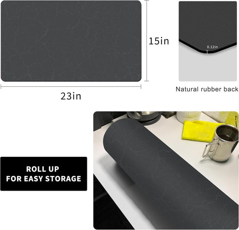 Golener Coffee Bar Mat, Under Coffee Maker Mat, 23"x15" Coffee Tray Mat Under Coffee Machine, Dark Gray Rubber Mat