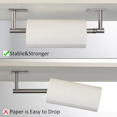 BVL Paper Towel Holder Under Cabinet for Kitchen, Brushed Nickel Adhesive