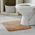 TECHMILLY U Shaped Super Soft Shaggy Bathroom Rugs, Absorbent Non-Slip Microfiber Bath Mat 24"x20"